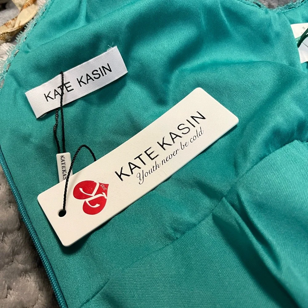 Gorgeous Kate Kasin aqua small sequined formal gown (NWT) - Picture 6 of 9